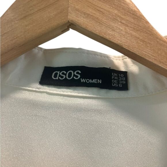 ASOS Women’s White & Blue Floral Ombre Button-Down Blouse – Size US 6 (UK 10) - Picture 5 of 6